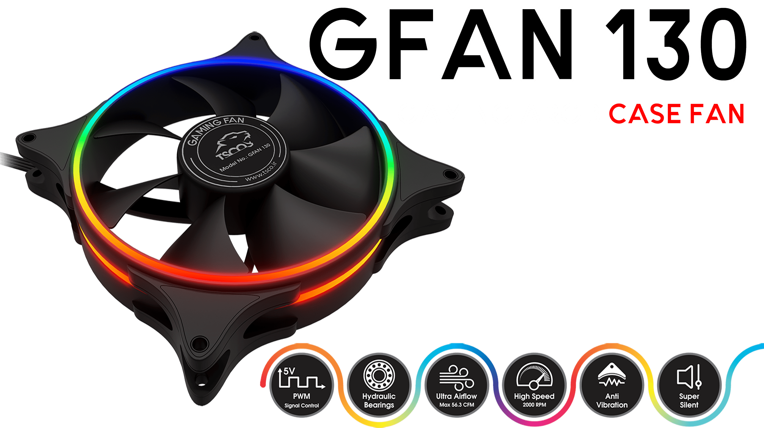 فن کیس گیمینگ تسکو مدل GFAN 130