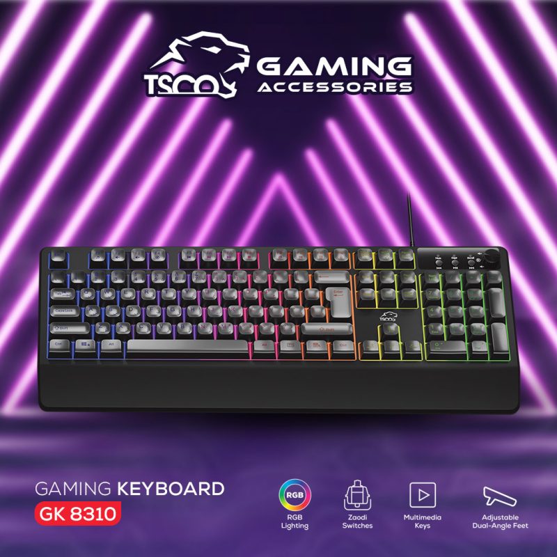 کیبورد گیمینگ تسکو گیم مدل GK 8310 6 کیبورد گیمینگ تسکو مدل GK-8310