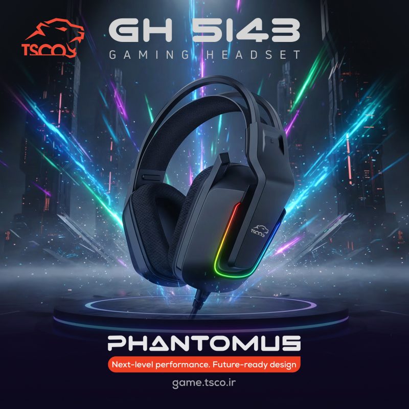 هدست گیمینگ تسکو مدل GH 5143 Phantomus 5 هدست تسکو GH5143 Phantomus