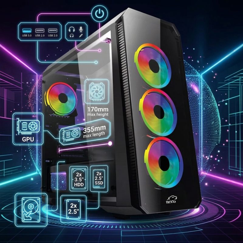 کیس گیمینگ تسکو مدل gc 4490