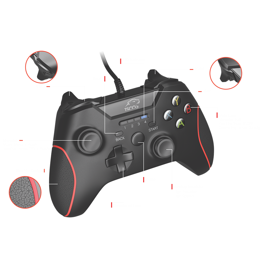 دسته بازی تسکو مدل TG 120 X2 1 مشخصات فنی گیم پد تسکو مدل TG 120X2