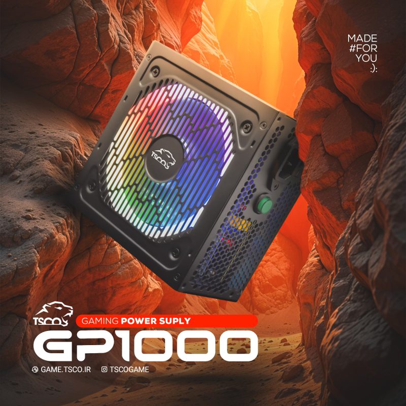 منبع تغذیه گیمینگ تسکو مدل GP 1000 با توان 650W 7 پوستر GP 1000