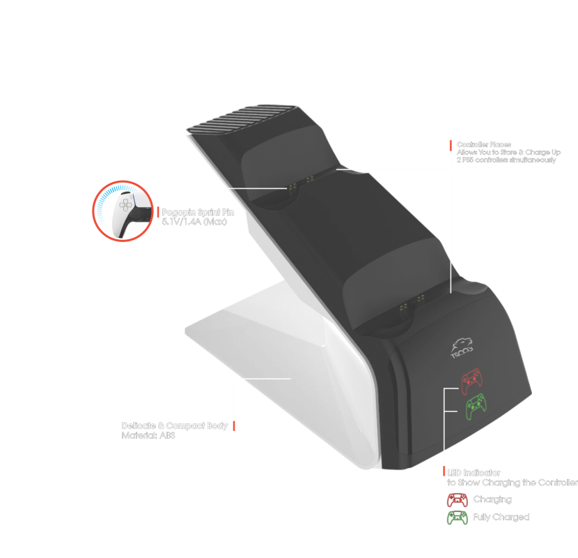 پایه شارژر گیم پد تسکو مدل TGC 16 1 پایه شارژر تسکوگیم 16: TGC