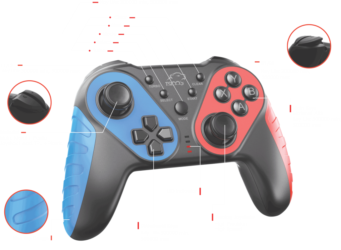 دسته بازی تسکوگیم مدل TG 150w X2 1 دسته بازی تسکو مدل TG 150W X2