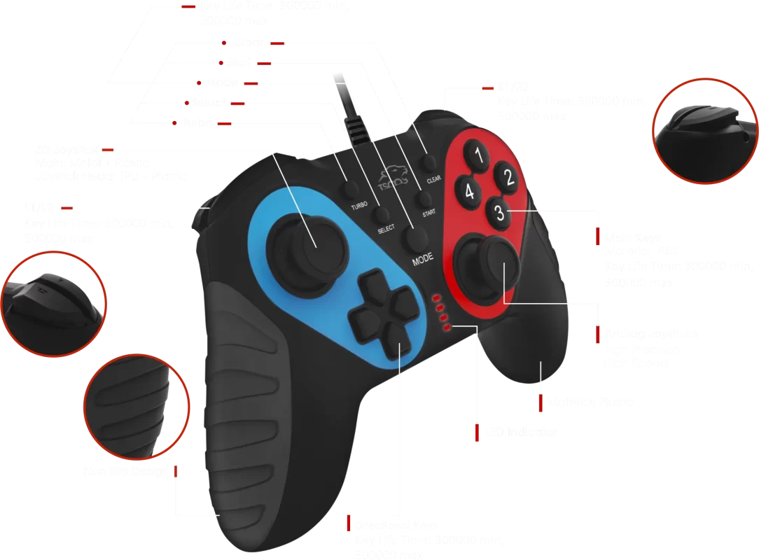 گیمپد تسکو مدل TG 117 1 گیمپد تسکو مدل TG 117