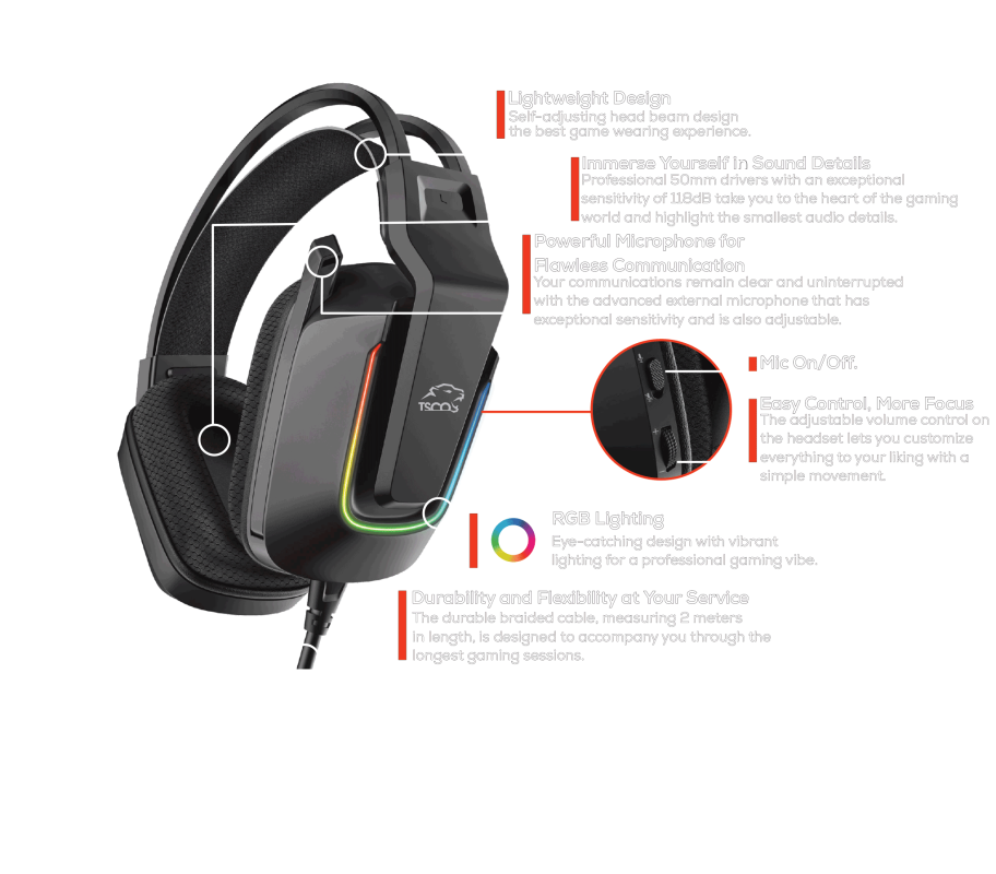 هدست گیمینگ تسکو مدل GH 5143 Phantomus 1 هدست گیمینگ تسکو مدل GH 5143 Phantomus