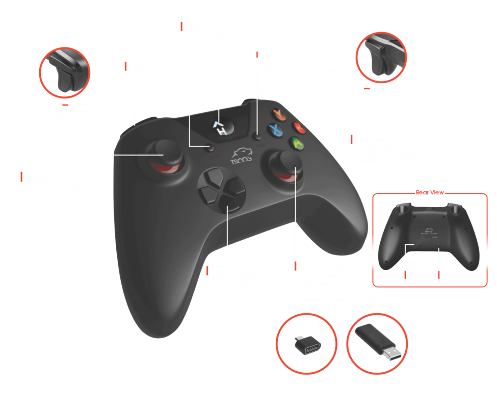 دسته بازی تسکو مدل TG 135 W 1 دسته بازی تسکو مدل TG 135 W