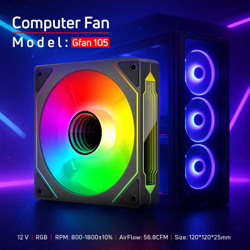 فن کیس گیمینگ تسکوگیم مدل Skadi Lux (GFan 105) 9 فن کیس گیمینگ gfan 105